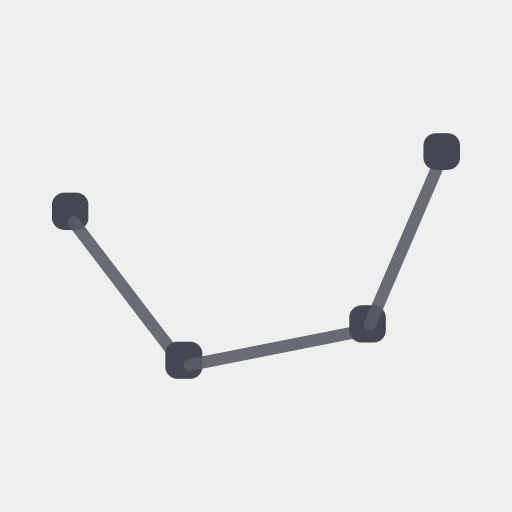 Four connected nodes whose positions are controlled by the FABRIK algorithm.