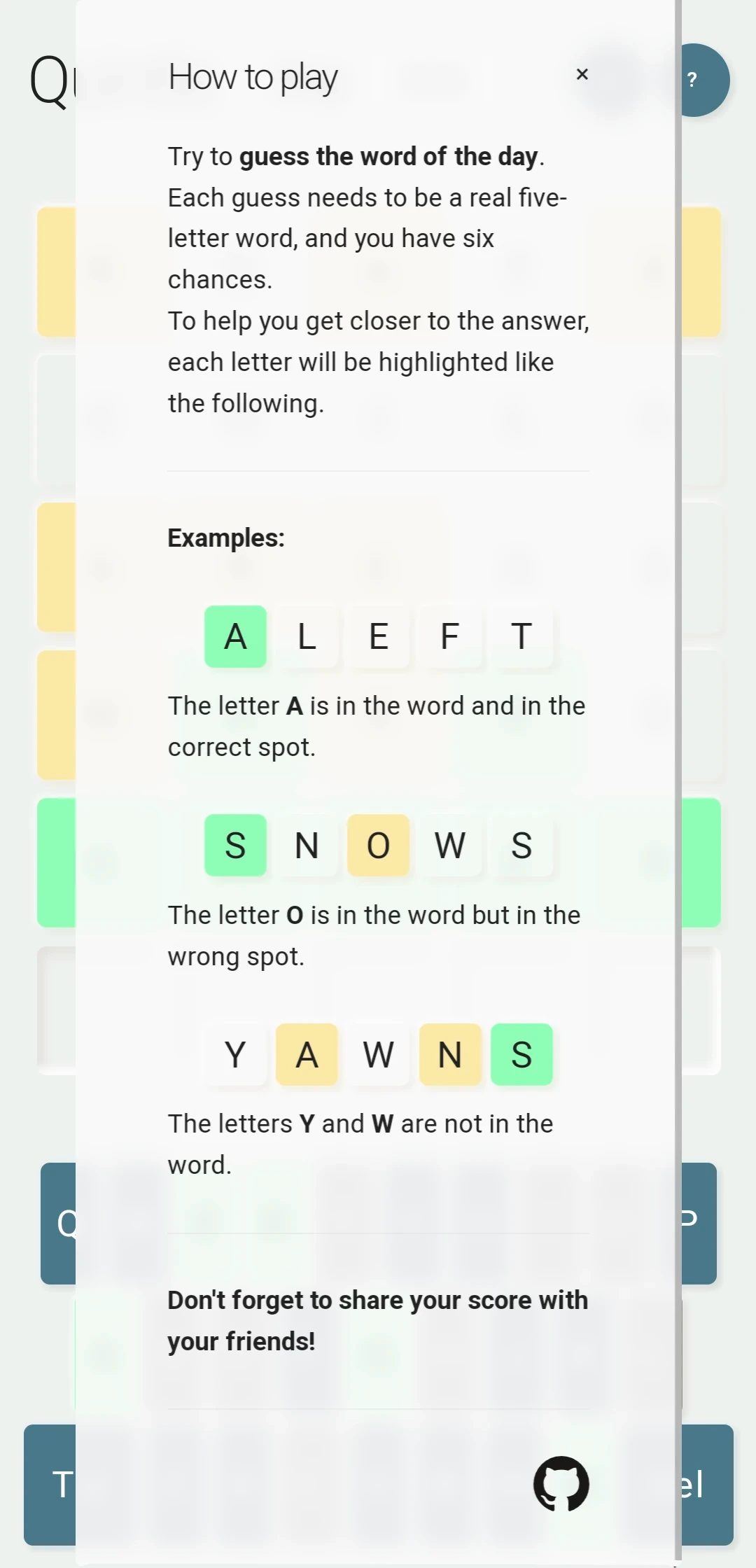 Quintle screenshot of tutorial